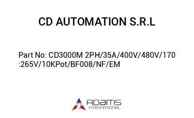 CD3000M 2PH/35A/400V/480V/170:265V/10KPot/BF008/NF/EM