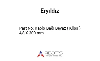 Kablo Bağı Beyaz ( Klips ) 4,8 X 300 mm