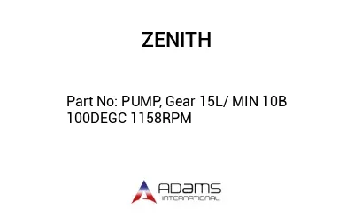 PUMP, Gear 15L/ MIN 10B 100DEGC 1158RPM